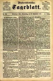 Niederschlesisches Tageblatt, no 228 (Grünberg i. Schl., Donnerstag, den 29. September 1898)