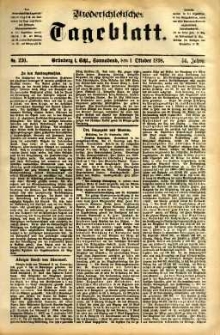 Niederschlesisches Tageblatt, no 230 (Grünberg i. Schl., Sonnabend, den 1. Oktober 1898)