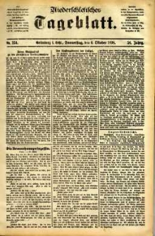 Niederschlesisches Tageblatt, no 234 (Grünberg i. Schl., Donnerstag, den 6. Oktober 1898)