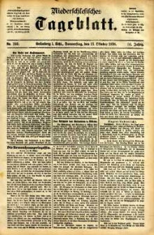 Niederschlesisches Tageblatt, no 240 (Gr&uuml;nberg i. Schl., Donnerstag, den 13. Oktober 1898)