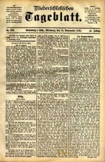 Niederschlesisches Tageblatt, no 269 (Grünberg i. Schl., Mittwoch, den 16. November 1898)