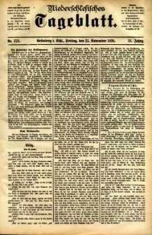Niederschlesisches Tageblatt, no 276 (Grünberg i. Schl., Freitag, den 25. November 1898)