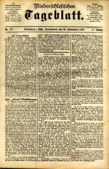 Niederschlesisches Tageblatt, no 277 (Grünberg i. Schl., Sonnabend, den 26. November 1898)