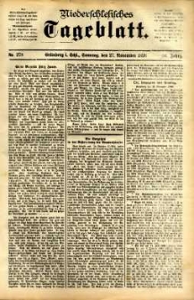 Niederschlesisches Tageblatt, no 278 (Grünberg i. Schl., Sonntag, den 27. November 1898)