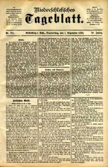 Niederschlesisches Tageblatt, no 281 (Grünberg i. Schl., Donnerstag, den 1. Dezember 1898)