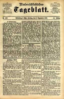 Niederschlesisches Tageblatt, no 282 (Grünberg i. Schl., Freitag, den 2. Dezember 1898)