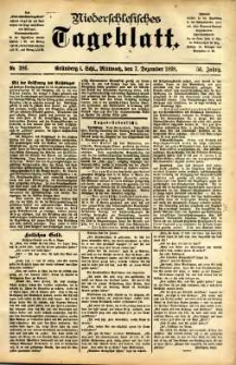 Niederschlesisches Tageblatt, no 286 (Grünberg i. Schl., Mittwoch, den 7. Dezember 1898)
