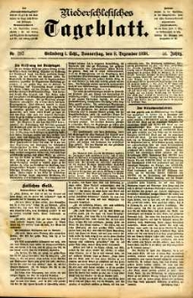 Niederschlesisches Tageblatt, no 287 (Grünberg i. Schl., Donnerstag, den 8. Dezember 1898)