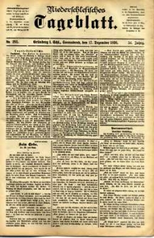 Niederschlesisches Tageblatt, no 295 (Grünberg i. Schl., Sonnabend, den 17. Dezember 1898)