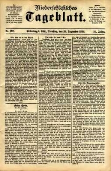 Niederschlesisches Tageblatt, no 297 (Grünberg i. Schl., Dienstag, den 20. Dezember 1898)