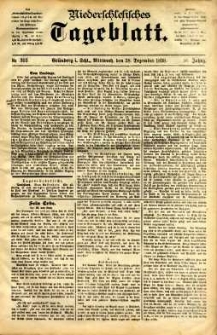 Niederschlesisches Tageblatt, no 303 (Grünberg i. Schl., Mittwoch, den 28. Dezember 1898)