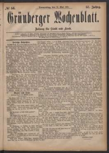 Grünberger Wochenblatt: Zeitung für Stadt und Land, No. 56. (12. Mai 1881)