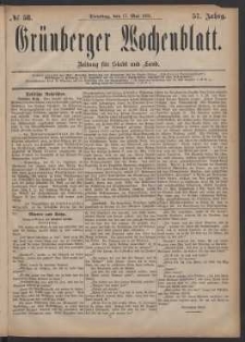 Grünberger Wochenblatt: Zeitung für Stadt und Land, No. 58. (17. Mai 1881)