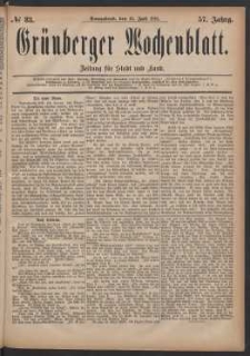 Grünberger Wochenblatt: Zeitung für Stadt und Land, No. 83. (16. Juli 1881)