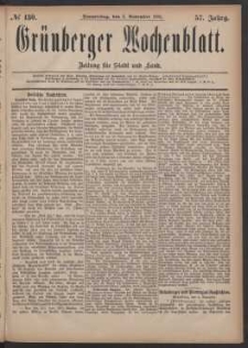 Grünberger Wochenblatt: Zeitung für Stadt und Land, No. 130. (3. November 1881)