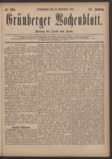 Grünberger Wochenblatt: Zeitung für Stadt und Land, No. 134. (12. November 1881)
