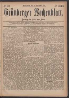 Grünberger Wochenblatt: Zeitung für Stadt und Land, No. 152. (24. December 1881)