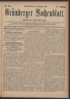 Grünberger Wochenblatt: Zeitung für Stadt und Land, No. 154. (31. December 1881)