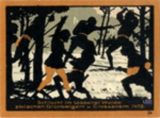 Schlacht im Lessener Walde zwischen Gr&uuml;nbergern u. Crossenern 1478 / Bitwa pod Leśniowem Wielkim między Zieloną G&oacute;rą a Krosnem Odrzańskim 1478