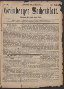 Grünberger Wochenblatt: Zeitung für Stadt und Land, No. 30. (11. März 1882)