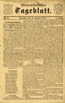 Niederschlesisches Tageblatt, no 11 (Sonntag, den 13. Januar 1884)