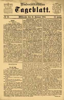Niederschlesisches Tageblatt, no 13 (Mittwoch, den 16. Januar 1884)