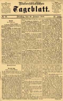 Niederschlesisches Tageblatt, no 24 (Dienstag, den 29. Januar 1884)