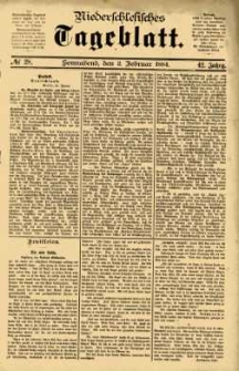 Niederschlesisches Tageblatt, no 28 (Sonnabend, den 2. Februar 1884)
