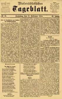 Niederschlesisches Tageblatt, no 41 (Sonntag, den 17. Februar 1884)