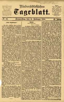 Niederschlesisches Tageblatt, no 44 (Donnerstag, den 21. Februar 1884)