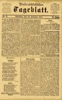Niederschlesisches Tageblatt, no 47 (Sonntag, den 24. Februar 1884)