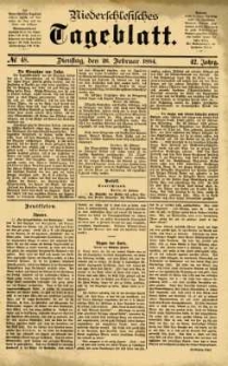 Niederschlesisches Tageblatt, no 48 (Dienstag, den 26. Februar 1884)
