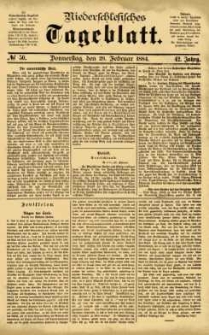 Niederschlesisches Tageblatt, no 50 (Donnerstag, den 28. Februar 1884)
