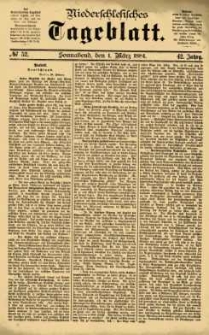 Niederschlesisches Tageblatt, no 52 (Sonnabend, den 1. März 1884)