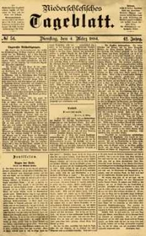 Niederschlesisches Tageblatt, no 54 (Dienstag, den 4. März 1884)