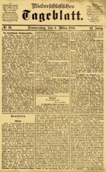 Niederschlesisches Tageblatt, no 56 (Donnerstag, den 6. März 1884)