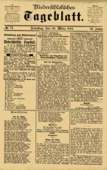 Niederschlesisches Tageblatt, no 71 (Sonntag, den 23. März 1884)