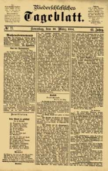Niederschlesisches Tageblatt, no 77 (Sonntag, den 30. März 1884)