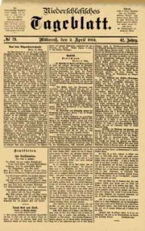 Niederschlesisches Tageblatt, no 79 (Mittwoch, den 2. April 1884)