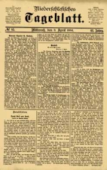 Niederschlesisches Tageblatt, no 85 (Mittwoch, den 9. April 1884)