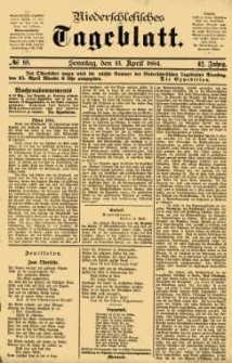 Niederschlesisches Tageblatt, no 88 (Sonntag, den 13. April 1884)