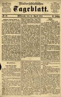 Niederschlesisches Tageblatt, no 89 (Mittwoch, den 16. April 1884)
