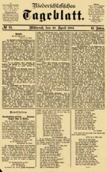 Niederschlesisches Tageblatt, no 95 (Mittwoch, den 23. April 1884)