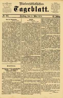 Niederschlesisches Tageblatt, no 103 (Freitag, den 2. Mai 1884)