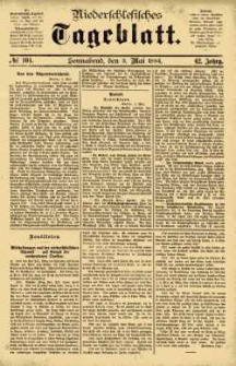 Niederschlesisches Tageblatt, no 104 (Sonnabend, den 3. Mai 1884)