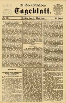 Niederschlesisches Tageblatt, no 108 (Freitag, den 9. Mai 1884)
