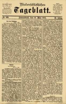 Niederschlesisches Tageblatt, no 109 (Sonnabend, den 10. Mai 1884)
