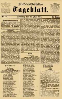 Niederschlesisches Tageblatt, no 121 (Sonntag, den 25. Mai 1884)