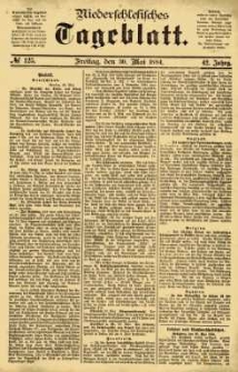 Niederschlesisches Tageblatt, no 125 (Freitag, den 30. Mai 1884)