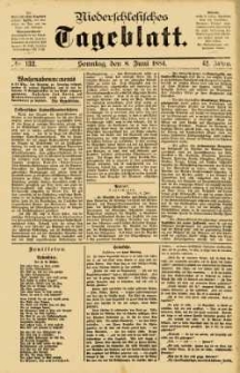 Niederschlesisches Tageblatt, no 132 (Sonntag, den 8. Juni 1884)